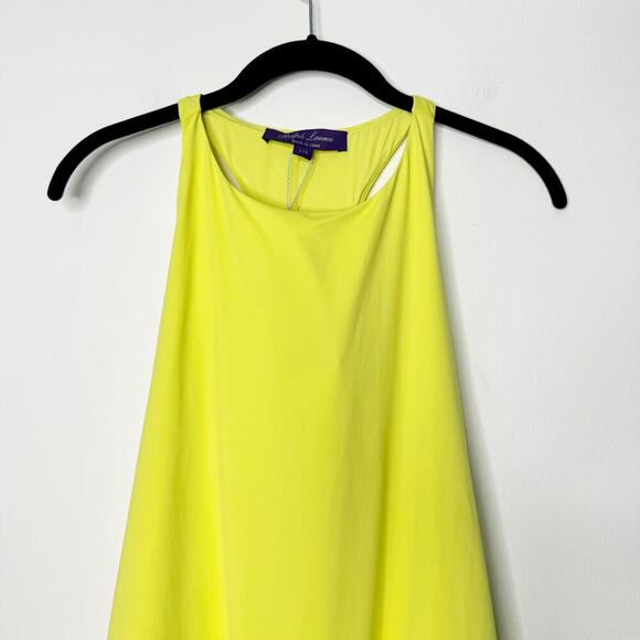 Ralph Lauren Purple Label Claeton Scuba Bodysuit Neon Chartreuse Size Large - Picture 3 of 9